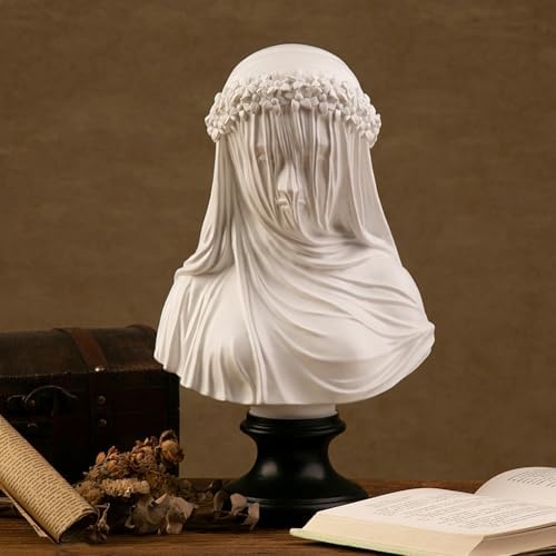 Veiled Lady Statue 14 Inch Handmade Resin Bust Sculpture