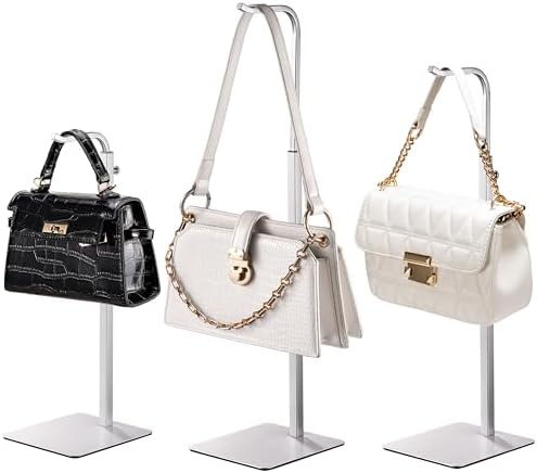 3 Pcs Purse Holder Handbag Display Stand Silver Hanger Rack for Bags Purses and Wreath