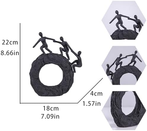Modern Art Sculpture Black Dynamic Climbing Wall Decor