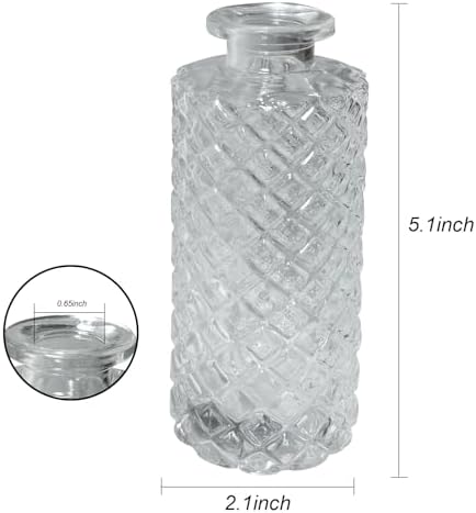 2Pcs Diffuser Glass Bottles with Cork and Flower Deco