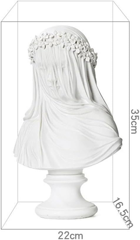 Veiled Lady Statue 14 Inch Handmade Resin Bust Sculpture