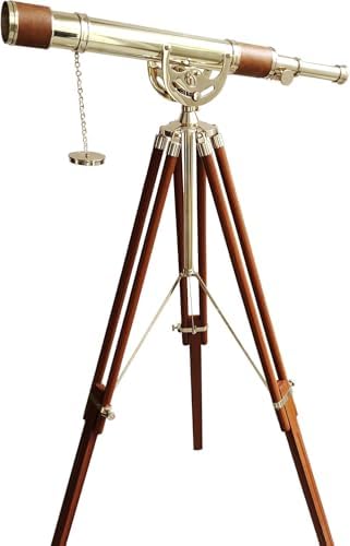 Vintage Antique Brass Telescope Floor Standing Decor