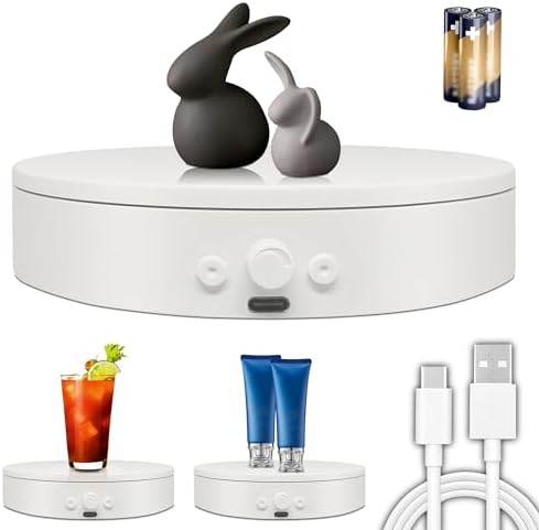 ComXim 360 Degree Motorized Rotating Display Stand for Epoxy Glitter Tumbler
