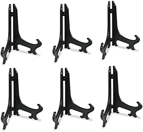 Artliving 8 Inch Black 6pcs Set Plastic Easels Display Stands