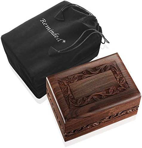 Reminded Rosewood Urn Box with Velvet Bag - Small