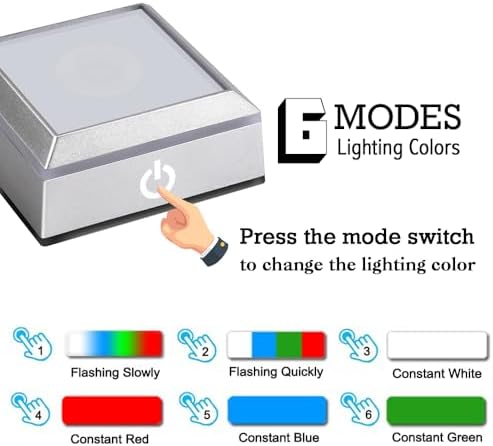 ERWEI LED Light Base for Crystal 3D Glass Art Colorful Lighted Square Stand Display Plate
