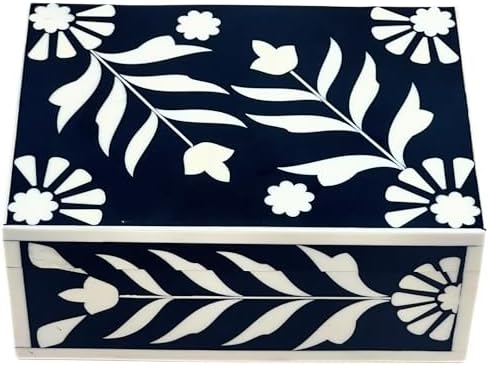 Vintage Look Handmade Bone Inlay Decorative Storage Box