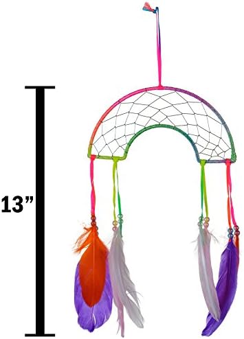 Rainbow Shape Dream Catcher with Feathers