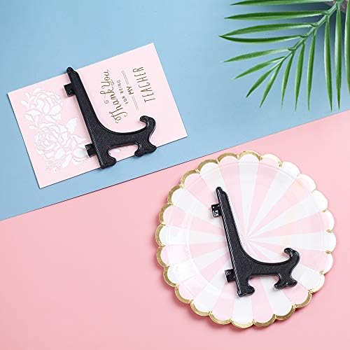 Artliving 5 Inch Black 12pcs Set Plastic Easels Display Stands 1