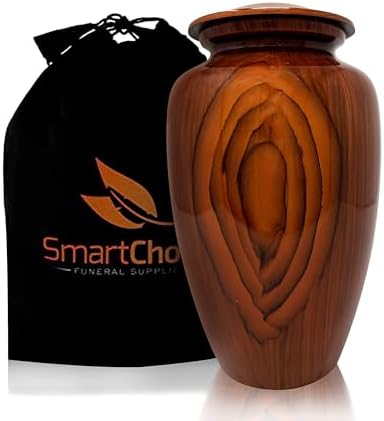Smartchoice Cremation Urn for Human Ashes - Elegant Chestnut Brown Handcrafted Urn