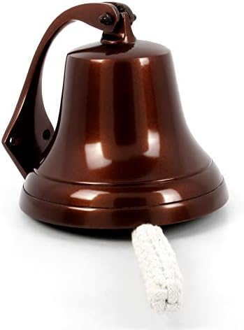 Wall Hanging Ship Bell 6 - Nautical Decor Antique Finish Chrome Color