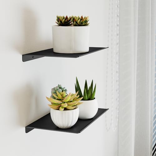 MKO 8 Inch Floating Shelves Set 2 Pack Black