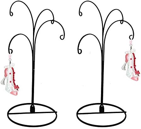 HOHIYA 12 Inch 4 Arm Hanging Hook Stand Black 2 Pcs