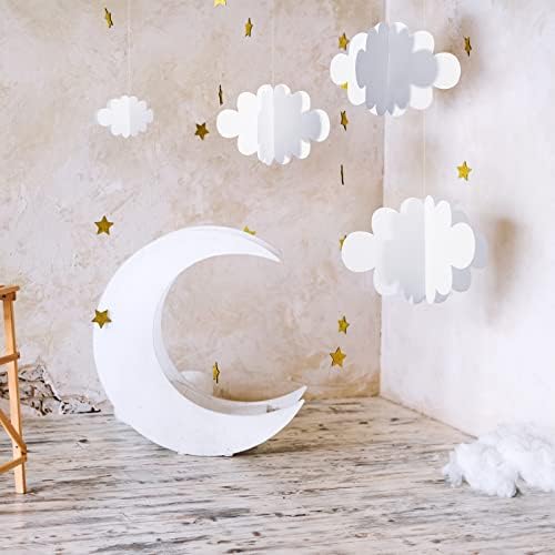 8 Pcs 3D Cloud Ceiling Hanging Decorations for Birthday Wedding Baby Shower Classroom