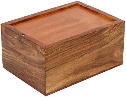 Hand Carved Wooden Urn Box - Cremation Urn for Human Ashes 7x5 Inch