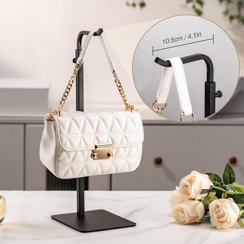 2 Pack Purse Holder Display Stand Adjustable Black Hook for Tabletop Closet Desk Retail Use