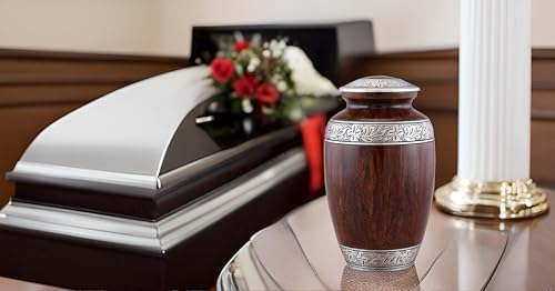 Cremation Urn for Human Ashes Large Adult Memorial Urn Brown