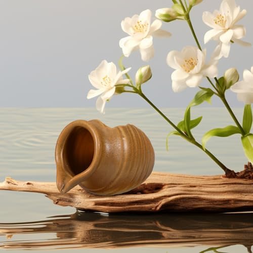 Happyyami Ceramic Jar Waterfall Fountain Decor for Aquariums and Outdoor Gardens