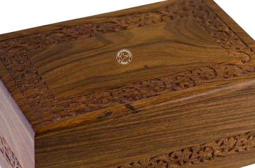 Handmade Rosewood Cremation Urn Box for Human Ashes X-tra Large 11x725x45 Inches