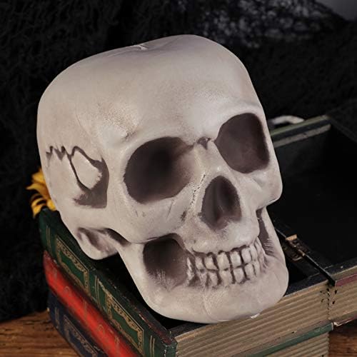 Amosfun 6PCS Halloween Skeletons Skull Head Bone Model Props