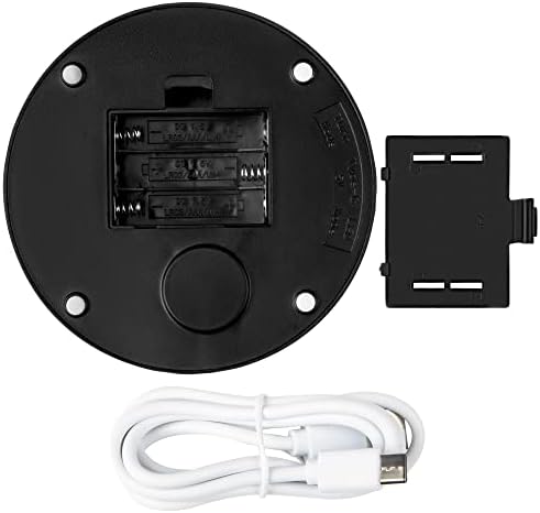 Rotating Display Stand with Colorful LED Lights - 4 Modes 8 Light Options - Electric Battery Operated - Silver