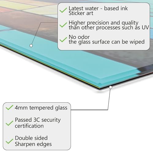Evgosm Tempered Glass Backsplash 30x18