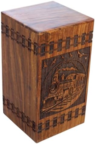 Vintage Train Steam Whistle Wooden Urn for Ashes