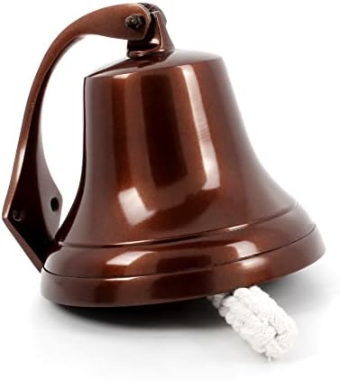 Wall Hanging Ship Bell 6 - Nautical Decor Antique Finish Chrome Color