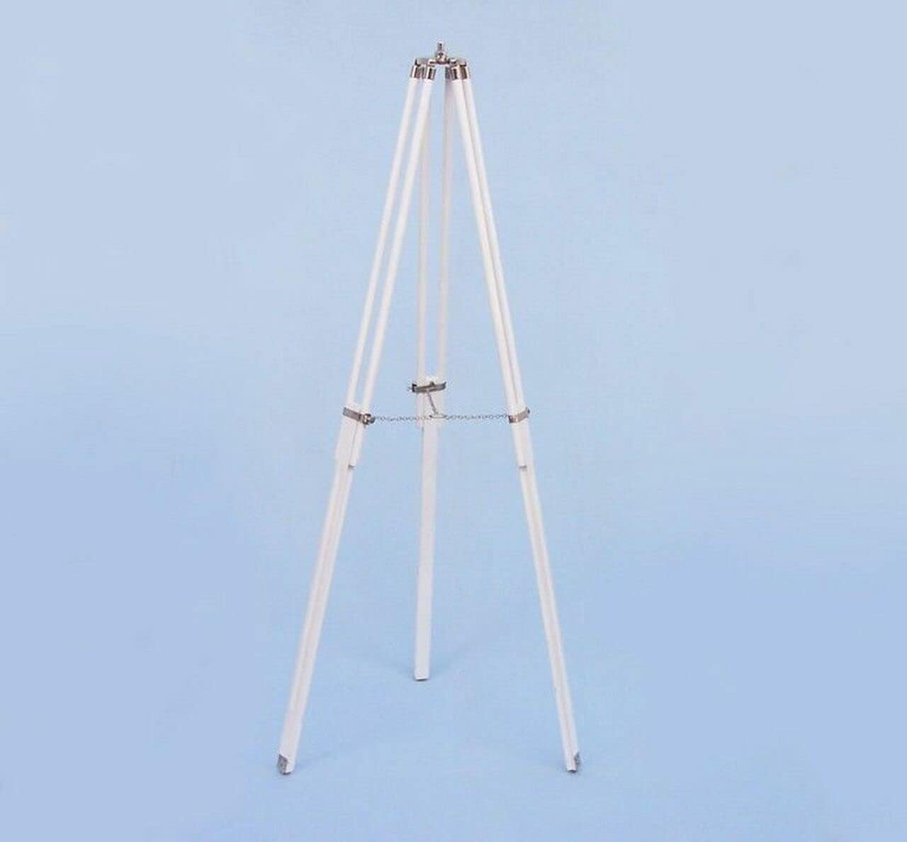 64 Inches Floor Standing Chrome Astro Telescope with White Leather Accents