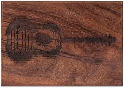 Personalized Rosewood Urns for Human or Pet Ashes Guitar Engraved Cremation Urn