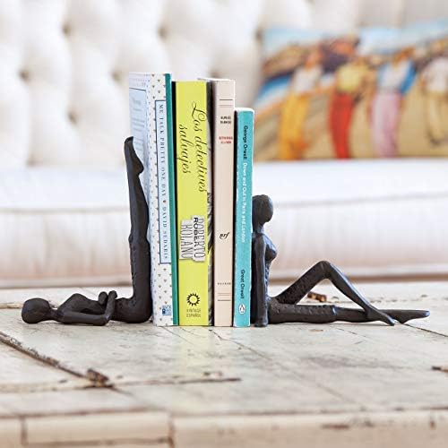 Danya B ZI11217 Contemporary 2 Piece Ladies Stretching Cast Iron Bookend Set