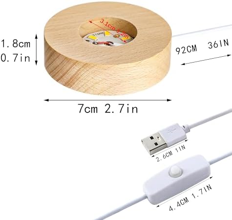 ZEERSHEE 2Pcs LED Wooden Display Stand for Crystals and Glass Art