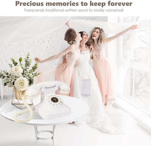 Audio Guest Book Phone for Weddings and Birthdays White