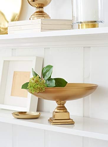 Serene Spaces Living Gold Pedestal Bowl - Table Centerpiece with Rich Gold Color 1075 Diameter 575 Tall