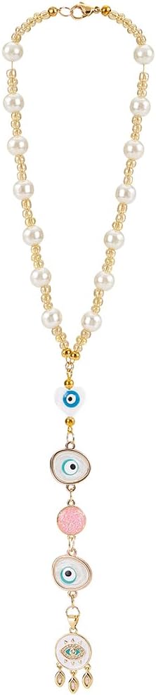 Evil Eye Car Charm Heart Shaped Pendant Decor