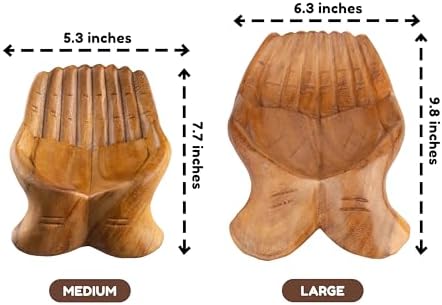 Curawood Carved Hands Crystal Display Bowl