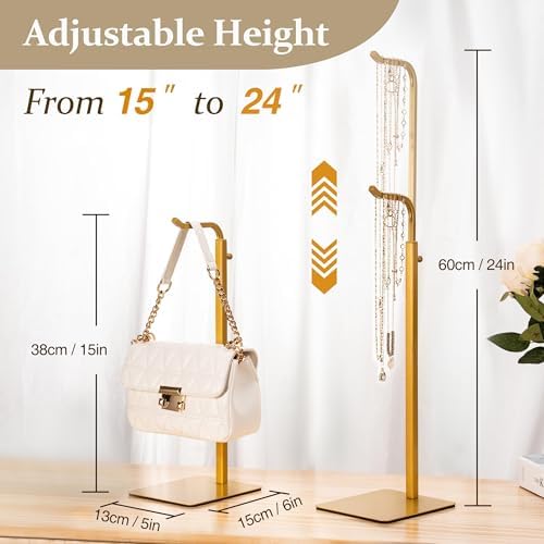 2 Pack Purse Holder Display Stand Gold Hanger for Bags Wreaths Headphones