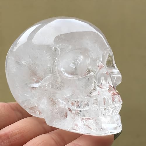 Natural Quartz Crystal Skull Head Sculpture Decor
