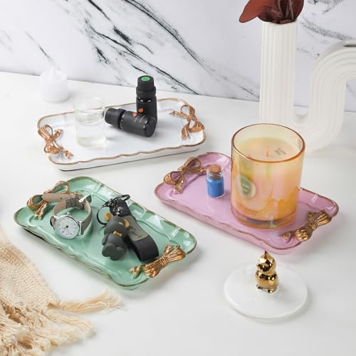 IBWell Resin White Jewelry Tray for Home Decor