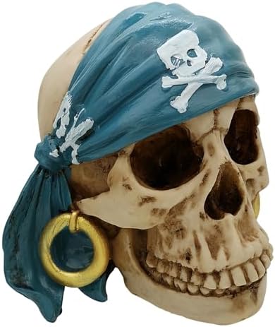 Pirate Style Human Skull Decor Resin Statue