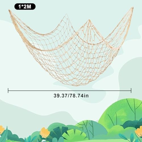 2PCS Fish Net Decorations Ocean Themed Wall Hanging