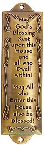 1 X Bless This House Brass Mezuzah with Scroll and Screws