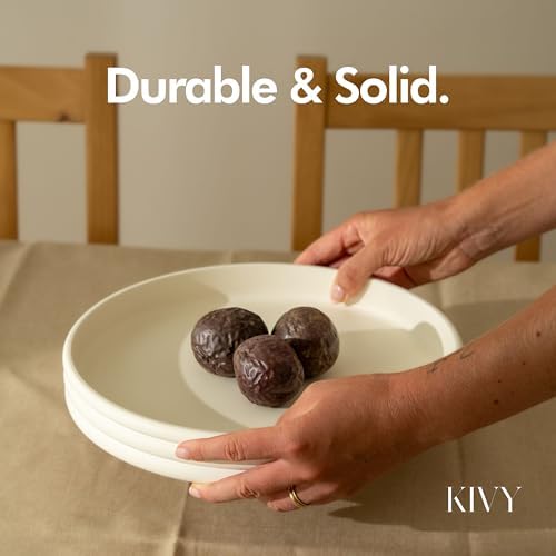 KIVY Round Concrete Tray 11x15 Inch - Modern Coffee Table Decor
