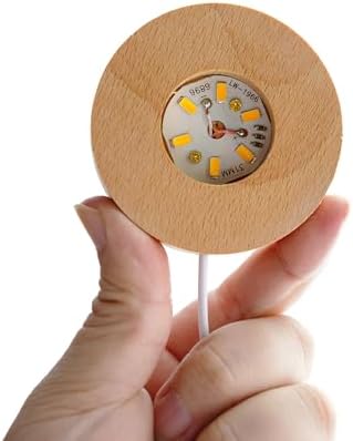 ZEERSHEE 2Pcs LED Wooden Display Stand for Crystals and Glass Art