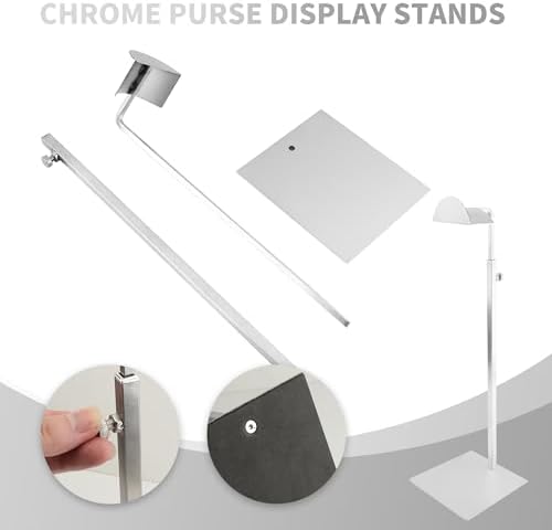 3 Pack Adjustable Silver Purse Display Stand 1