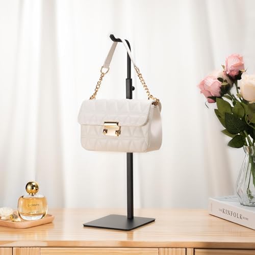 2 Pack Purse Holder Display Stand Adjustable Black Hook for Tabletop Closet Desk Retail Use