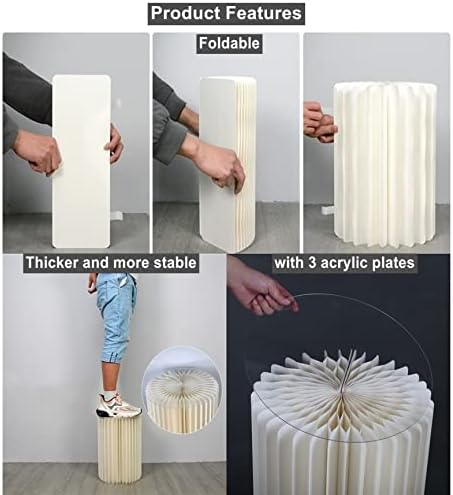 AHUAWA 3Pcs Foldable Cardboard Cylinder Stands for Parties