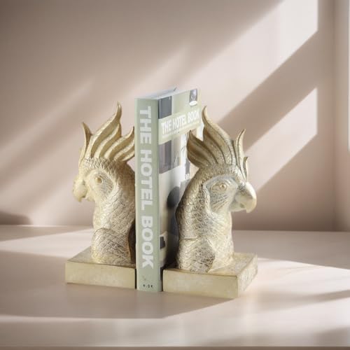 Golden Parrot Decorative Bookends Set of 2