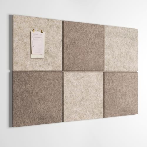 Orelle Checkered Felt Wall Tiles 6 Pack 36x24Beige Mocha