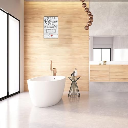Funny Sarcastic Bathroom Decor Sign 8x12 Inches
